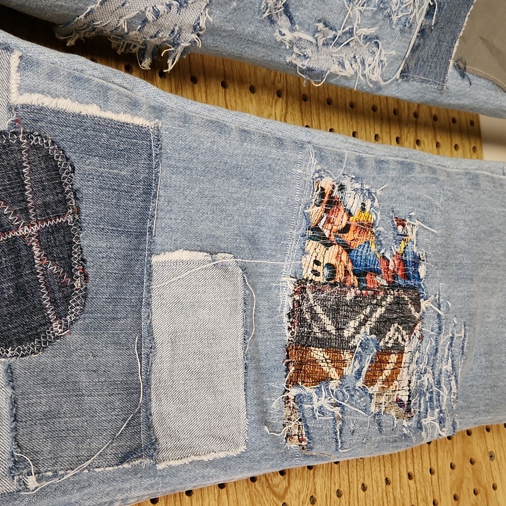 Custom Made Wrangler Patchwork Stitched Mickey Mo… - image 5